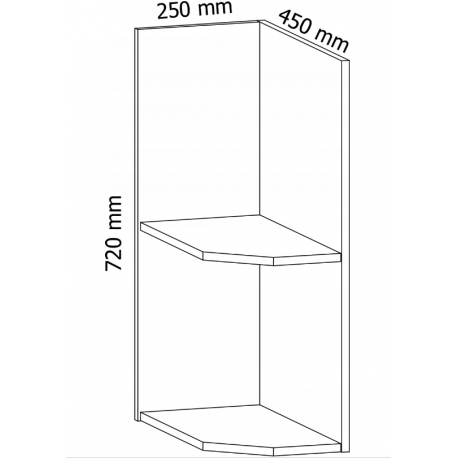 Regał kuchenny ROYAL - dolny końcowy D25PZ